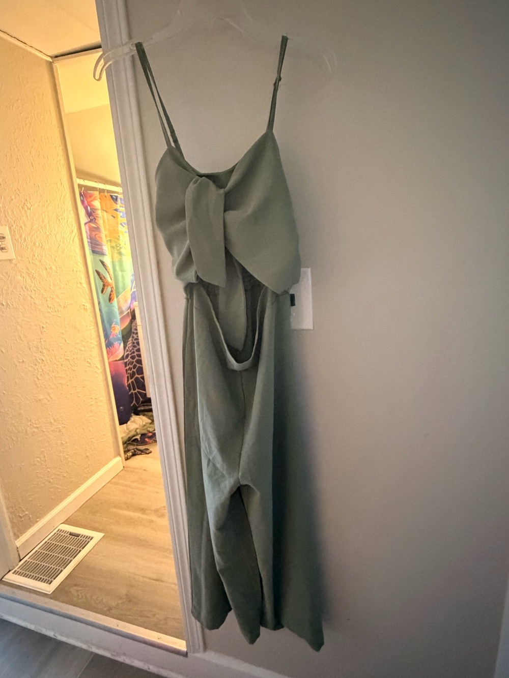 Sleeveless Sage Green Knot-Front Maxi Dress